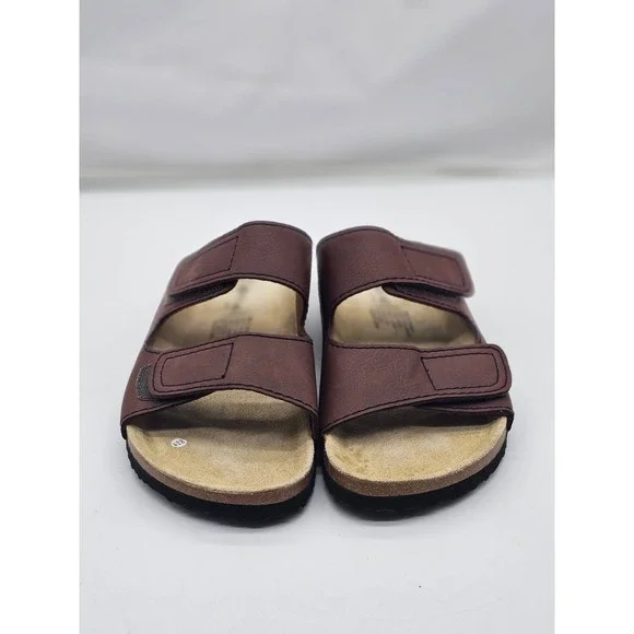 NATURAL WALK by Livergy Men's 2 Strap Buckle Brown Slip On Sandals Size 10 - Picture 6 of 10